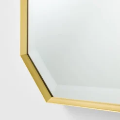 16"x30" Geometric Aluminum Metal Wall Mirror Brass - Threshold™ Designed With Studio McGee: Octagonal, No Assembly, Wall Mount -Threshold GUEST 0178693f e1fe 472d 9b45 9f0732b23e9f