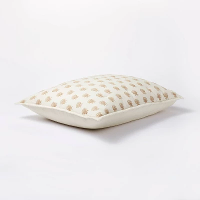 Lofty Cotton Slub Woodblock Print Floral Quilt Sham White/Mauve – Threshold™ Designed With Studio McGee 4 Lofty Cotton Slub Woodblock Print Floral Quilt Sham White/Mauve – Threshold™ Designed With Studio McGee - Image 2