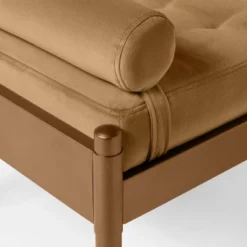 Bolster Tufted Bench Beige - Threshold™ Designed With Studio McGee: Velvet Upholstery, Powder-Coated Steel Legs, 225lb Capacity -Threshold GUEST 0fe196f3 6717 4be8 84d9 6f75facc99ad