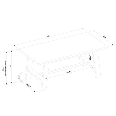 72" Linden Rectangular Wood Dining Table Black - Threshold™ Designed With Studio McGee 7 72" Linden Rectangular Wood Dining Table Black - Threshold™ Designed With Studio McGee - Image 5