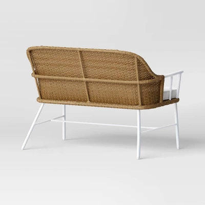 Lenwood Steel Outdoor Patio Garden Bench Brown - Threshold™ Designed With Studio McGee 4 Lenwood Steel Outdoor Patio Garden Bench Brown - Threshold™ Designed With Studio McGee - Image 2