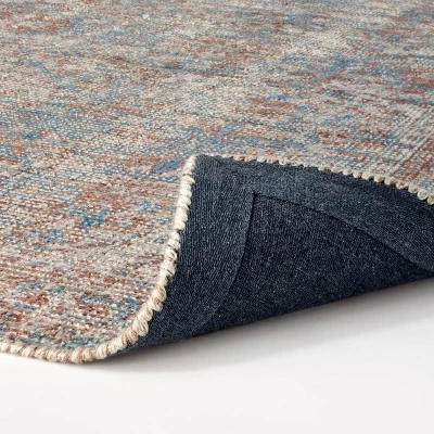 Persian Printed Poly/Wool Handmade Tufted Area Rug Blue/Brown - Threshold™ Designed With Studio McGee 5 Persian Printed Poly/Wool Handmade Tufted Area Rug Blue/Brown - Threshold™ Designed With Studio McGee - Image 3