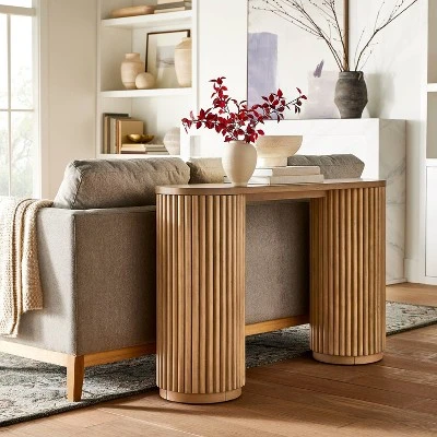 Dowel Console Table Natural - Threshold™ Designed With Studio McGee 3 Dowel Console Table Natural - Threshold™ Designed With Studio McGee