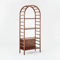 72" Holladay Curved Wooden Bookcase - Threshold™ Designed With Studio McGee -Threshold GUEST 245145c7 43e9 43cb 9096 d7c8d5f6dc83