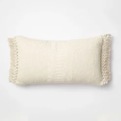 Textural Woven Throw Pillow With Trims Cream - Threshold™ Designed With Studio McGee -Threshold GUEST 2494d37c 17c0 4147 b164 0e46d2ff98c0