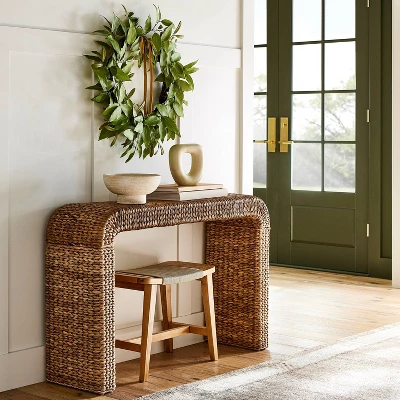 Oversized Fall Leaf Wreath With Velvet Ribbon Green - Threshold™ Designed With Studio McGee 3 Oversized Fall Leaf Wreath With Velvet Ribbon Green - Threshold™ Designed With Studio McGee