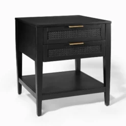 East Bluff 2 Drawers Woven Accent Table Black - Threshold™ Designed With Studio McGee -Threshold GUEST 29905b41 0976 4ad7 8c10 41d4cef772fa