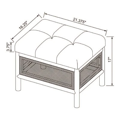Woodspring Cane Base Ottoman Dark Walnut/Cream - Threshold™ Designed With Studio McGee 7 Woodspring Cane Base Ottoman Dark Walnut/Cream - Threshold™ Designed With Studio McGee - Image 5