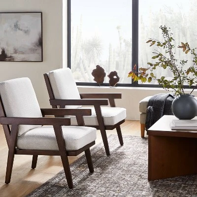 Grantsville Wood Frame Accent Chair With Grid Back - Threshold™ Designed With Studio McGee 3 Grantsville Wood Frame Accent Chair With Grid Back - Threshold™ Designed With Studio McGee