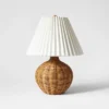 Natural Wicker Table Lamp Brown - Threshold™ Designed With Studio McGee: Chic Pleated Drum Shade, ETL Listed -Threshold GUEST 3dfa330c b203 4820 ba59 50c942a2ddc6