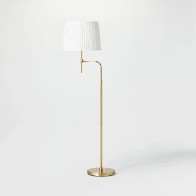 Adjustable Floor Lamp Brass Iron With Pleated Shade - Threshold™ Designed With Studio McGee 3 Adjustable Floor Lamp Brass Iron With Pleated Shade - Threshold™ Designed With Studio McGee