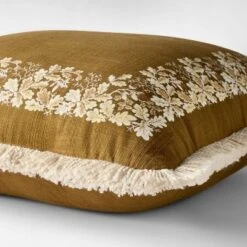 20"x20" Oak Printed Throw Pillow With Fringe Olive - Threshold™ Designed With Studio McGee -Threshold GUEST 4727e0b8 e82e 4292 89a5 16d3c724c6d3