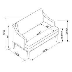 Howell Upholstered Loveseat With Wood Base Cream - Threshold™ Designed With Studio McGee -Threshold GUEST 49bac997 07ea 4d46 a3ce fa8944e0678d