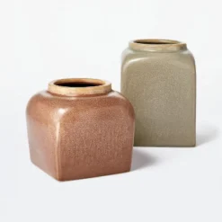Modern Brown Ceramic Vase - Threshold™ Designed With Studio McGee -Threshold GUEST 4ad3e7d3 8ceb 42ee 9afa fda5fa4b2548
