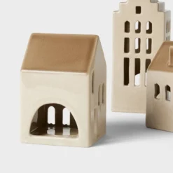 3pc Ceramic House LED Tea Light Holder Set - Threshold™ Designed With Studio McGee -Threshold GUEST 50ecbade 653e 426b bcef 1589dd55d8a8