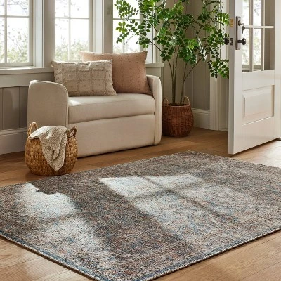 Persian Printed Poly/Wool Handmade Tufted Area Rug Blue/Brown - Threshold™ Designed With Studio McGee 3 Persian Printed Poly/Wool Handmade Tufted Area Rug Blue/Brown - Threshold™ Designed With Studio McGee