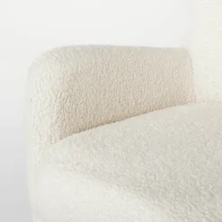 Kessler Swivel Accent Chair Cream Faux Shearling - Threshold™ Designed With Studio McGee: Luxury Glam Furniture, No Assembly Required -Threshold GUEST 589b95a8 9cd6 4fca 8a9f 2a72250ce8c5