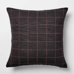 Square Woven Grid Pillow Navy/Burgundy - Threshold™ Designed With Studio McGee -Threshold GUEST 5b3d2793 de47 482b 9664 885e3be4c8a2