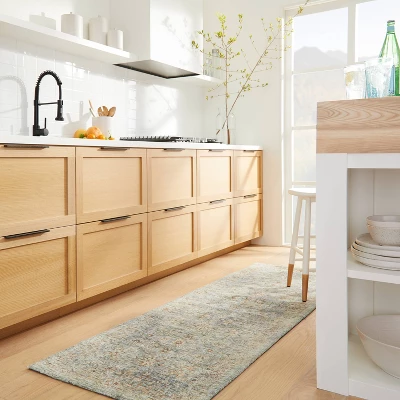 Ledges Digital Floral Print Distressed Persian Rug Green - Threshold™ Designed By Studio McGee 3 Ledges Digital Floral Print Distressed Persian Rug Green - Threshold™ Designed By Studio McGee