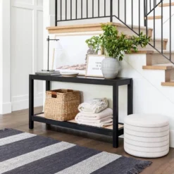 Console Table With Woven Rattan Shelf Black - Threshold™ Designed With Studio McGee 19 Console Table With Woven Rattan Shelf Black - Threshold™ Designed With Studio McGee -Threshold GUEST 5cacba25 9de0 4a9b 86d8 dd94f14308e1