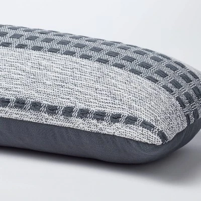 Bed Lumbar Woven Texture Stripe Decorative Throw Pillow Slate Blue - Threshold™ Designed With Studio McGee: Cotton Ribbed, Indoor Use 5 Bed Lumbar Woven Texture Stripe Decorative Throw Pillow Slate Blue - Threshold™ Designed With Studio McGee: Cotton Ribbed, Indoor Use - Image 3