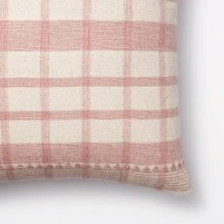 Square Woven Plaid Decorative Throw Pillow Mauve/Light Beige - Threshold™ Designed With Studio McGee: Cotton Dobby, Indoor Use, Hidden Zipper -Threshold GUEST 63027daa 8cd3 4a22 ba42 b4f758f3bc45