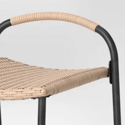 Popperton 2pk Arched Wicker Bar Height Patio Chairs, Outdoor Furniture - Black - Threshold™ Designed With Studio McGee -Threshold GUEST 6461d5e1 cebd 4a43 a1ce 3951045fe009