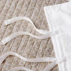 Standard Decorative Border Cotton Slub Quilt Sham Neutral Floral - Threshold™ Designed With Studio McGee: OEKO-TEX Certified, Tie Closure -Threshold GUEST 65f80f0c 39c1 496c 87e0 063a3234b700