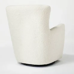 Kessler Swivel Accent Chair Cream Faux Shearling - Threshold™ Designed With Studio McGee: Luxury Glam Furniture, No Assembly Required -Threshold GUEST 690f2370 fdfd 4cee a9b5 8e6bfd0ff4b0