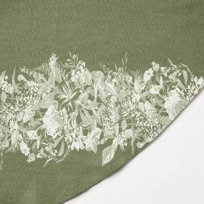 70" Round Floral Tablecloth - Threshold™ Designed With Studio McGee: Modern Cotton Botanical, Machine Washable 4 70" Round Floral Tablecloth - Threshold™ Designed With Studio McGee: Modern Cotton Botanical, Machine Washable - Image 2