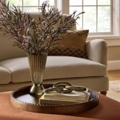 Braided Edge Wood Tray Dark Brown - Threshold™ Designed With Studio McGee