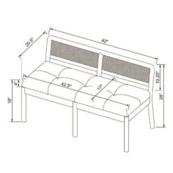 Woodspring Caned Back Bench Dark Walnut/Cream - Threshold™ Designed With Studio McGee -Threshold GUEST 72e83eee 470b 4541 b993 8dc785fc090c