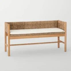 Elden Wood Bench With Woven Back And Loose Cushion Seat - Threshold™ Designed With Studio McGee 16 Elden Wood Bench With Woven Back And Loose Cushion Seat - Threshold™ Designed With Studio McGee -Threshold GUEST 75b2f7b0 b6bf 42c9 a9a5 2942b2a9c6e5
