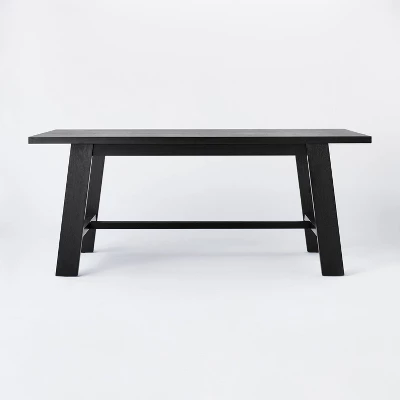 72" Linden Rectangular Wood Dining Table Black - Threshold™ Designed With Studio McGee 4 72" Linden Rectangular Wood Dining Table Black - Threshold™ Designed With Studio McGee - Image 2