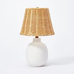 Ceramic Table Lamp With Rattan Shade White - Threshold™ Designed With Studio McGee -Threshold GUEST 7c37d6ba 32d0 47e1 9109 cb8f939826e1