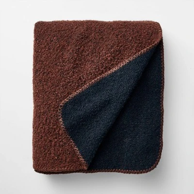 Asymmetric Colorblocked Boucle Throw Burgundy/Navy - Threshold™ Designed With Studio McGee 5 Asymmetric Colorblocked Boucle Throw Burgundy/Navy - Threshold™ Designed With Studio McGee - Image 3