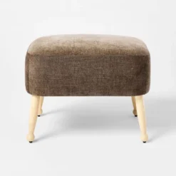 Corallina Upholstered Wooden Ottoman Natural Wood/Dark Brown - Threshold™ Designed With Studio McGee -Threshold GUEST 84718365 7e7e 49cb b5df 6c3de4dd82f9