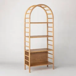 72" Holladay Curved Wooden Bookcase - Threshold™ Designed With Studio McGee -Threshold GUEST 84aacca0 2437 4d03 8b04 6e3f30c27fb1