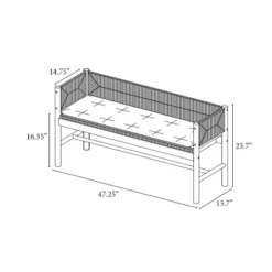 Elden Wood Bench With Woven Back And Loose Cushion Seat - Threshold™ Designed With Studio McGee -Threshold GUEST 8f053347 15e4 4064 81c1 72a38bf0a4d6 1