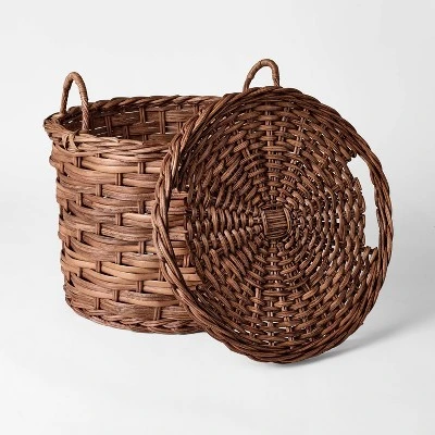 Round Chunky Straight Rattan Basket Dark Brown - Threshold™ Designed With Studio McGee 5 Round Chunky Straight Rattan Basket Dark Brown - Threshold™ Designed With Studio McGee - Image 3