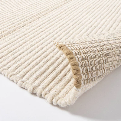 7'x10' Marina Striped Wool/Cotton Area Rug Cream - Threshold™ Designed With Studio McGee 5 7'x10' Marina Striped Wool/Cotton Area Rug Cream - Threshold™ Designed With Studio McGee - Image 3