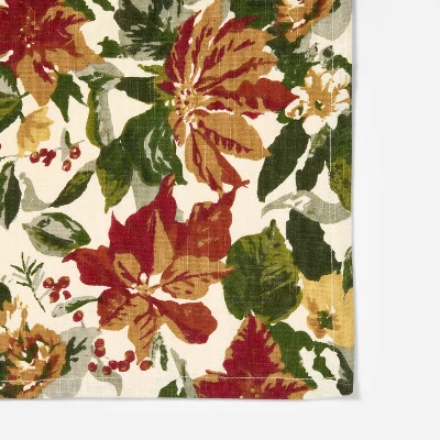 84"x60" Floral Tablecloth - Threshold™ Designed With Studio McGee: Rectangle Cotton, Machine Washable, Multicolored 4 84"x60" Floral Tablecloth - Threshold™ Designed With Studio McGee: Rectangle Cotton, Machine Washable, Multicolored - Image 2