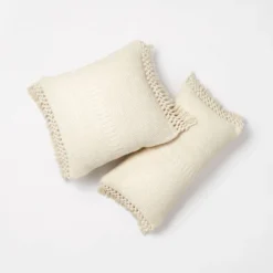 Textural Woven Throw Pillow With Trims Cream - Threshold™ Designed With Studio McGee -Threshold GUEST 9db776be 140d 4fc5 a209 3e00430801c7