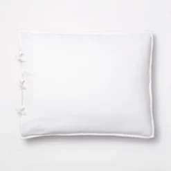 Standard Decorative Border Cotton Slub Quilt Sham Neutral Floral - Threshold™ Designed With Studio McGee: OEKO-TEX Certified, Tie Closure -Threshold GUEST 9e945609 48a2 465a ab81 242a947e1569