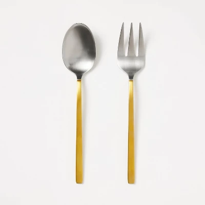 Two-Tone Kitchen Serve Set Gold - Threshold™ Designed With Studio McGee: Stainless Steel Flatware, Gold Silverware, 2-Piece 5 Two-Tone Kitchen Serve Set Gold - Threshold™ Designed With Studio McGee: Stainless Steel Flatware, Gold Silverware, 2-Piece - Image 3