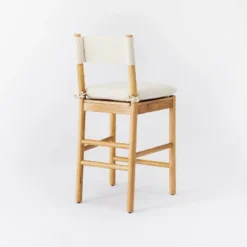Emery Wood Counter Height Barstool With Upholstered Seat And Sling Back Natural - Threshold™ Designed With Studio McGee -Threshold GUEST 9f7f5d4d d259 4ec6 a838 71315204c3fa