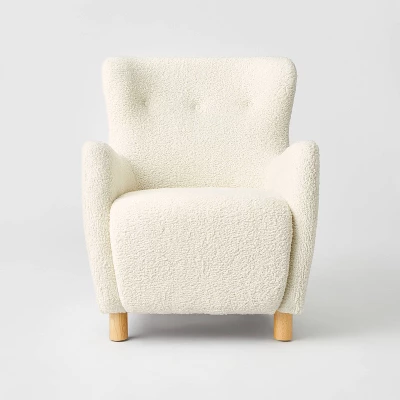 Kessler Wingback Faux Sherling Accent Chair Cream - Threshold™ Designed With Studio McGee 4 Kessler Wingback Faux Sherling Accent Chair Cream - Threshold™ Designed With Studio McGee - Image 2
