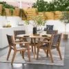 Bluffdale Wood 6 Person Round Patio Dining Table, Outdoor Furniture - Threshold™ Designed With Studio McGee -Threshold GUEST a358c241 bc2d 4d39 8254 3a4fbf84c06f