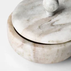 5" Round Marble Box Natural - Threshold™ Designed With Studio McGee -Threshold GUEST aac9742d 2c89 42a2 9e0c e033398249fd