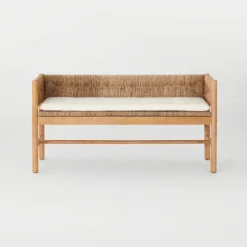 Elden Wood Bench With Woven Back And Loose Cushion Seat - Threshold™ Designed With Studio McGee 17 Elden Wood Bench With Woven Back And Loose Cushion Seat - Threshold™ Designed With Studio McGee -Threshold GUEST ac5cda38 2527 47e4 9bd6 bc9e470974cb